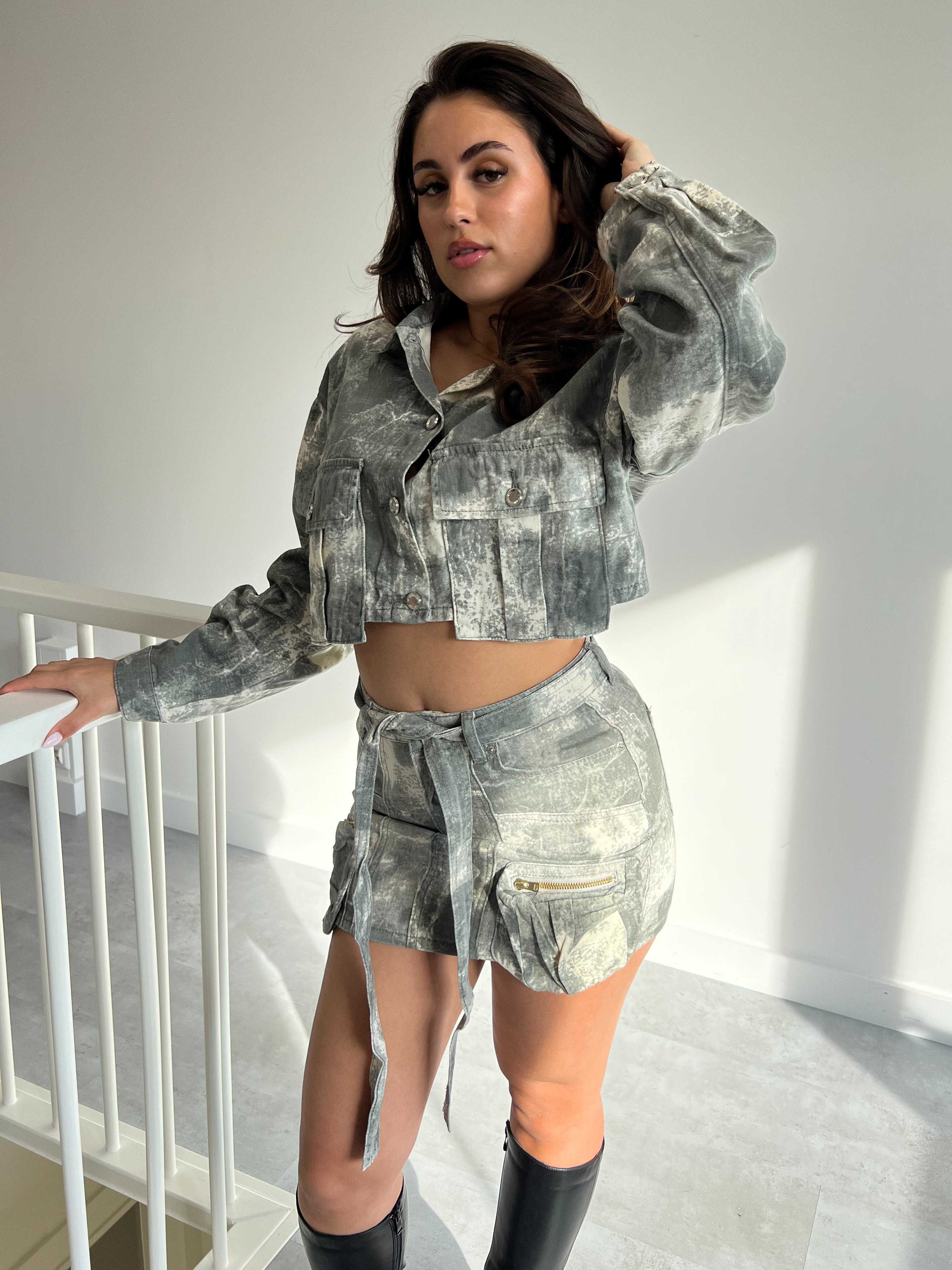 ATTICO CAMO SKIRT 2.0