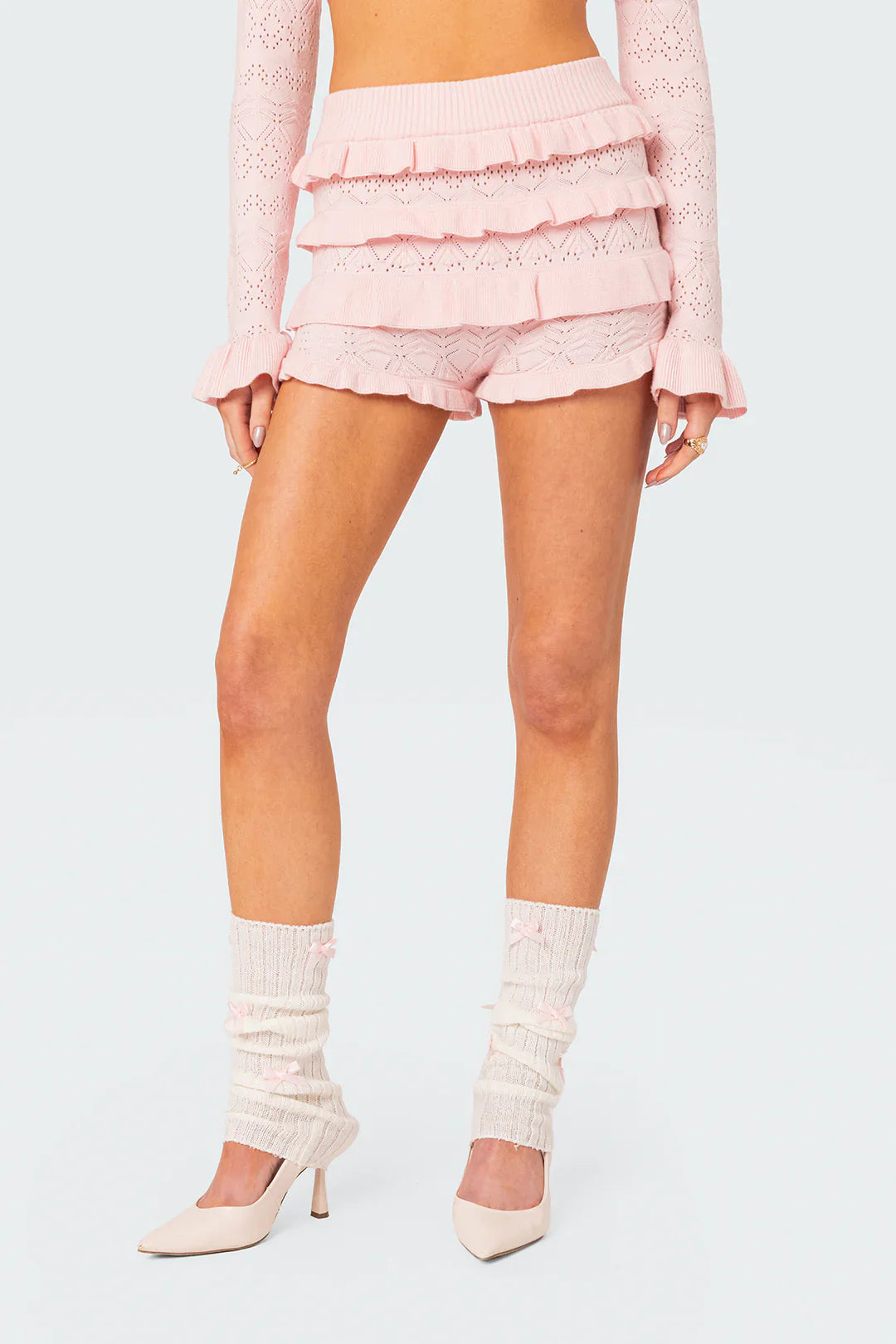 Ruffle Knitted Shorts