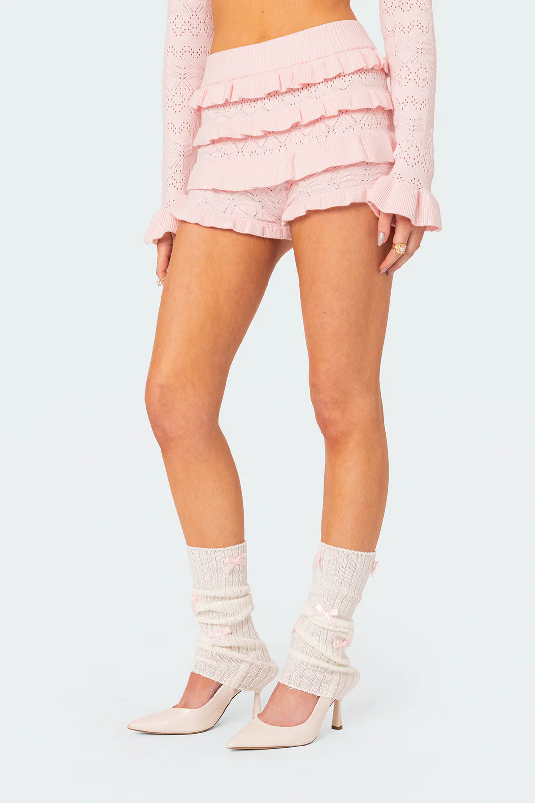 Ruffle Knitted Shorts