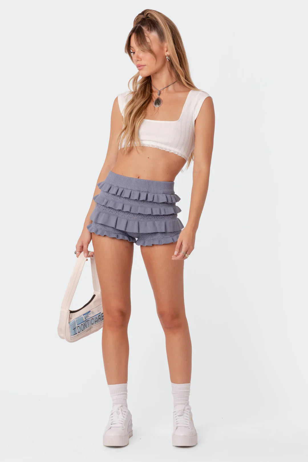 Ruffle Knitted Shorts