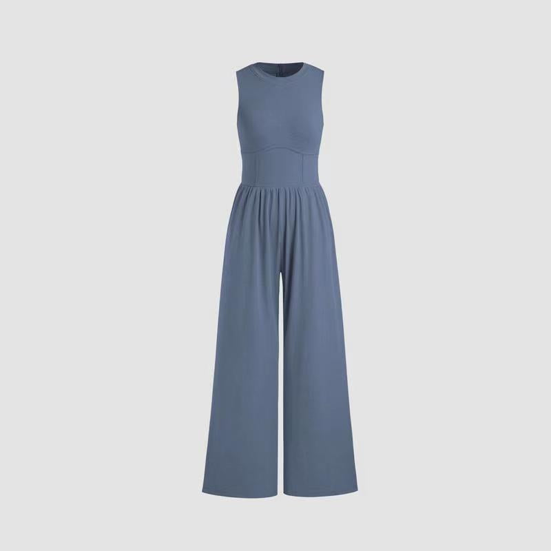 SLEEVELESS WIDE LEG JUMPSUIT