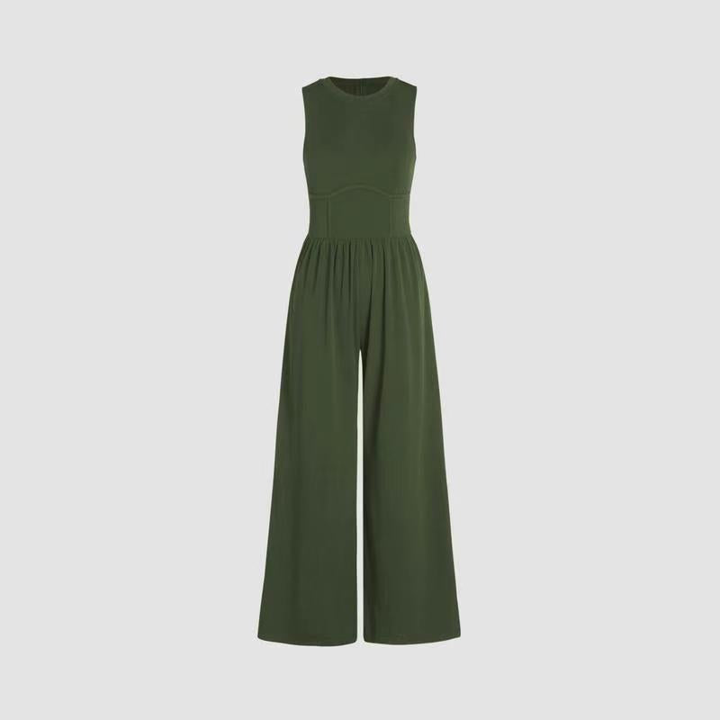 SLEEVELESS WIDE LEG JUMPSUIT